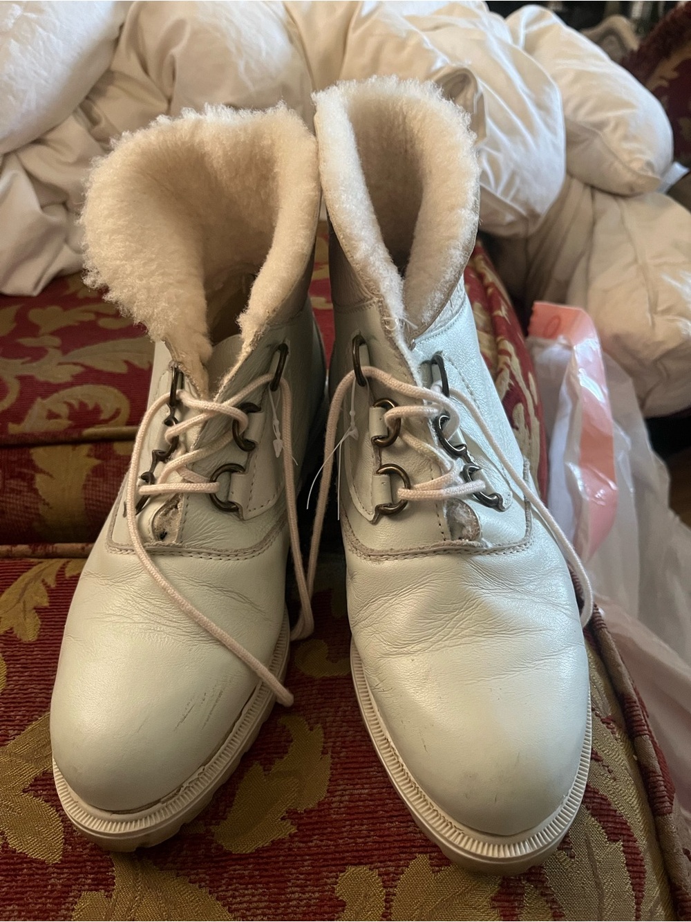Vintage la Canadienne leather and fur boots
